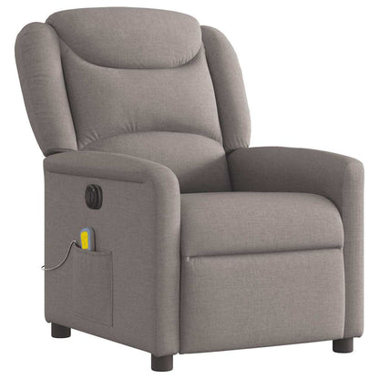 vidaXL Fauteuil de massage électrique en tissu taupe