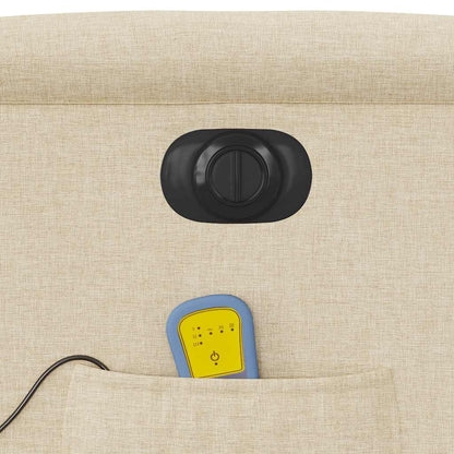 vidaXL Fauteuil de massage électrique Crème Tissu