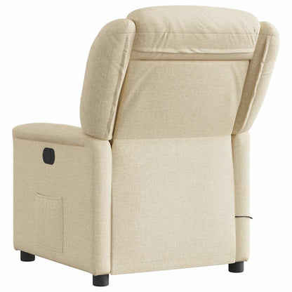 vidaXL Fauteuil de massage électrique Crème Tissu