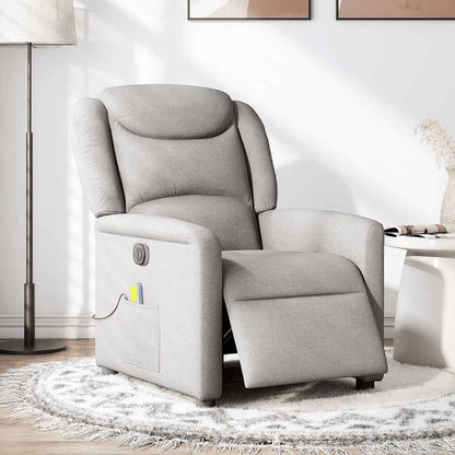 vidaXL Fauteuil de massage électrique Gris nuage en tissu