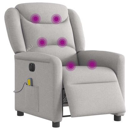 vidaXL Fauteuil de massage électrique Gris nuage en tissu