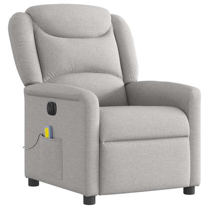 vidaXL Fauteuil de massage électrique Gris nuage en tissu
