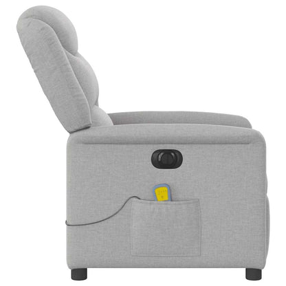 vidaXL Fauteuil de massage électrique Gris nuage en tissu