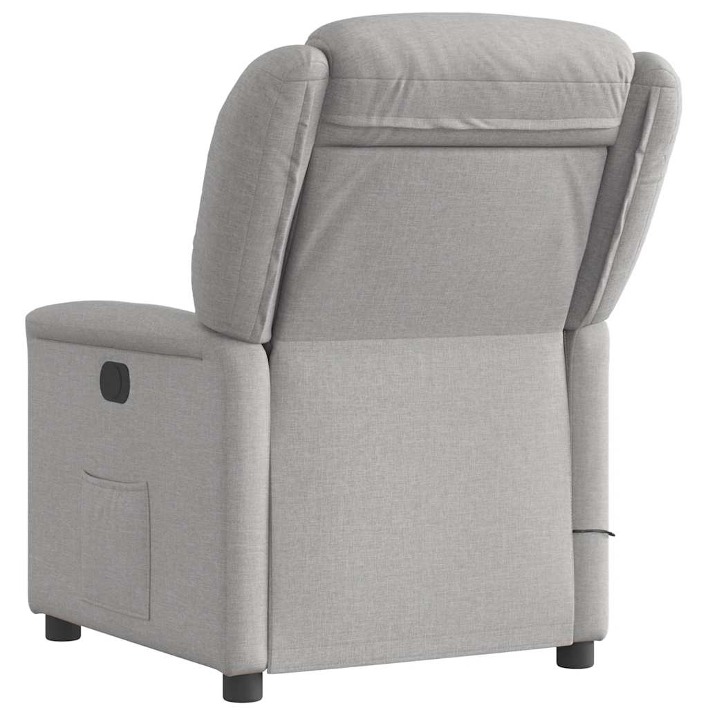 vidaXL Fauteuil de massage électrique Gris nuage en tissu