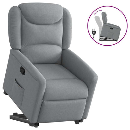 Fauteuil relax électrique avec fonction releveur en tissu gris clair vidaXL