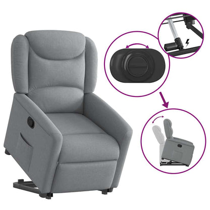 Fauteuil relax électrique avec fonction releveur en tissu gris clair vidaXL