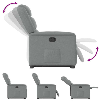 Fauteuil relax électrique avec fonction releveur en tissu gris clair vidaXL