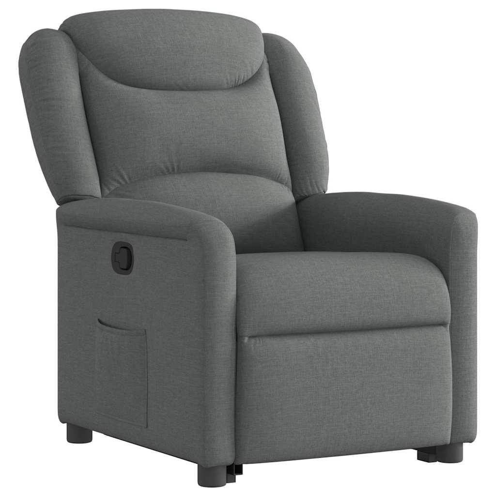vidaXL Relaxsessel mit Aufstehhilfe Dunkelgrau Stoff