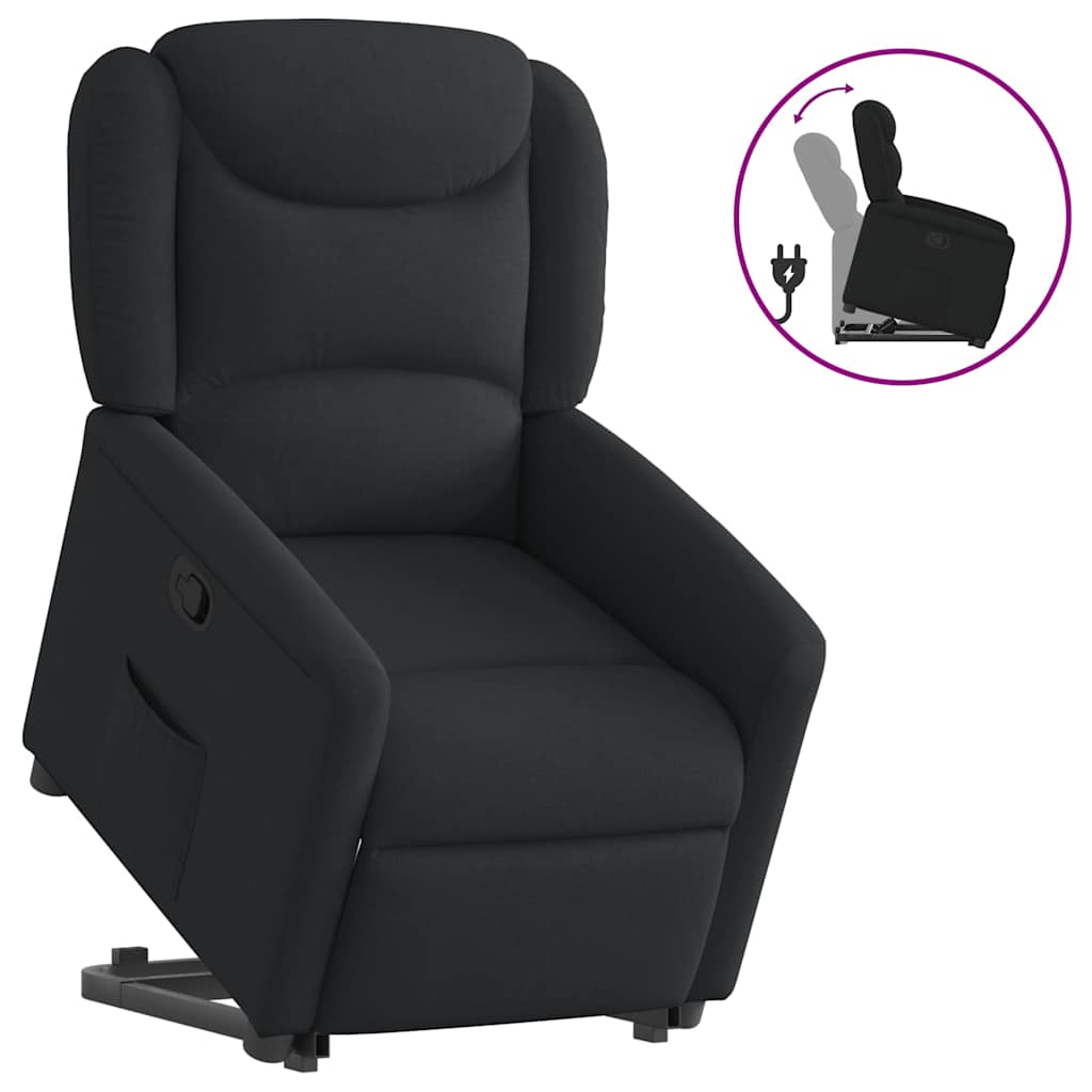vidaXL Fauteuil releveur inclinable électrique noir en tissu