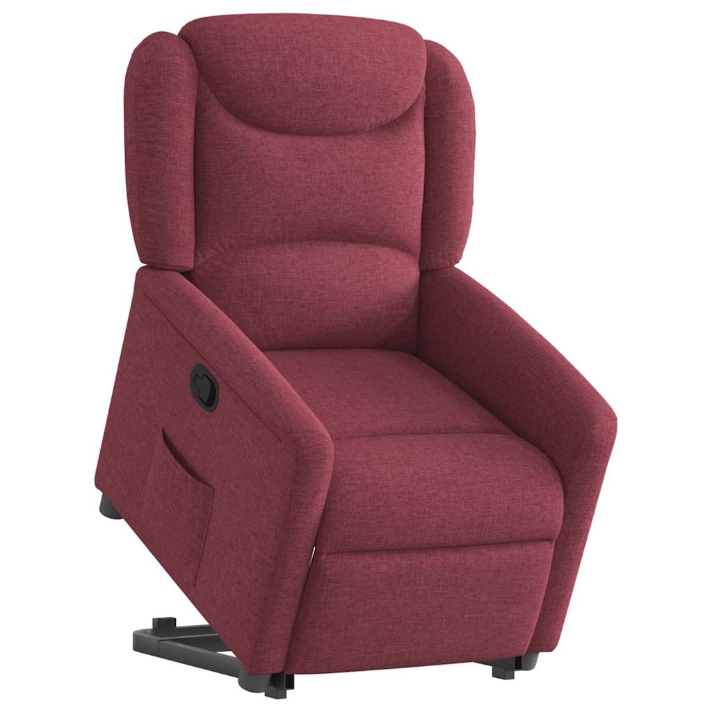 vidaXL Relaxsessel mit Aufstehhilfe Weinrot Stoff