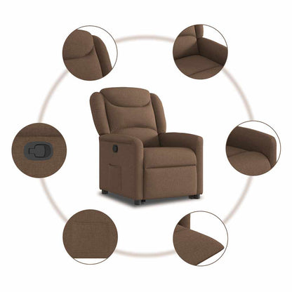 vidaXL Relaxsessel mit Aufstehhilfe Braun Stoff