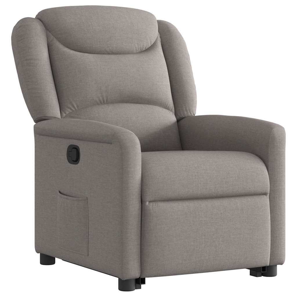 vidaXL Relaxsessel mit Aufstehhilfe Taupe Stoff