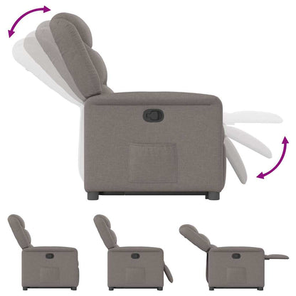 vidaXL Relaxsessel mit Aufstehhilfe Taupe Stoff