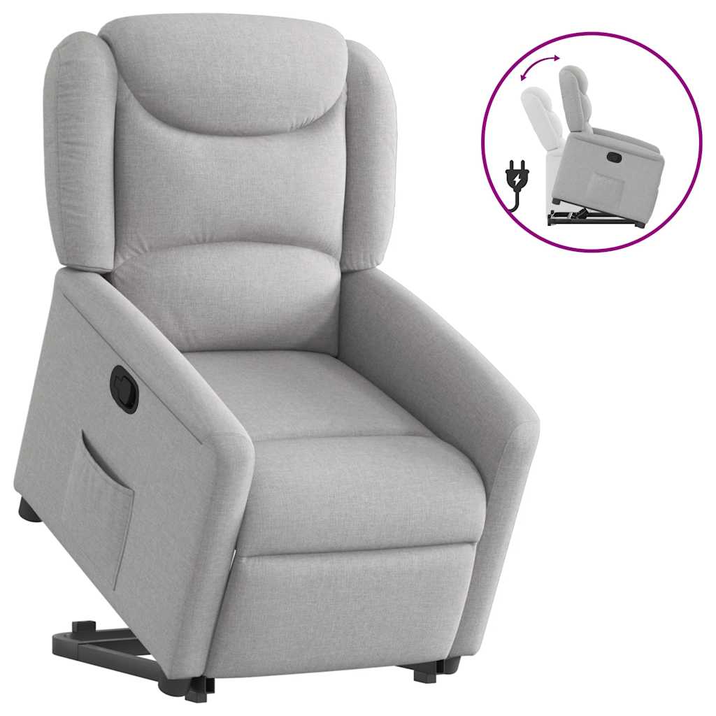 vidaXL Fauteuil relax avec fonction releveur Gris nuage Tissu