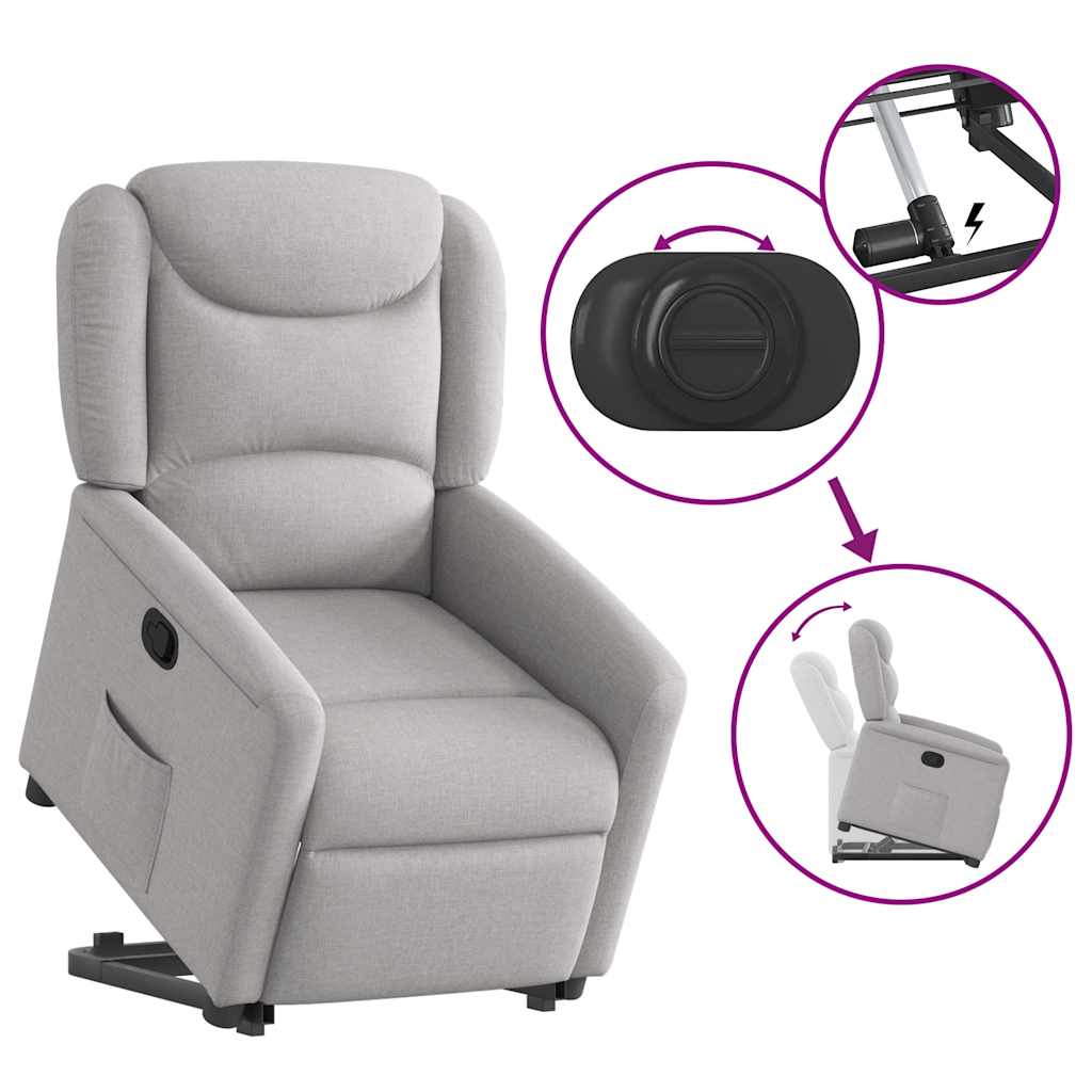vidaXL Fauteuil relax avec fonction releveur Gris nuage Tissu
