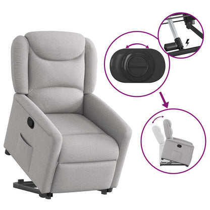vidaXL Fauteuil relax avec fonction releveur Gris nuage Tissu