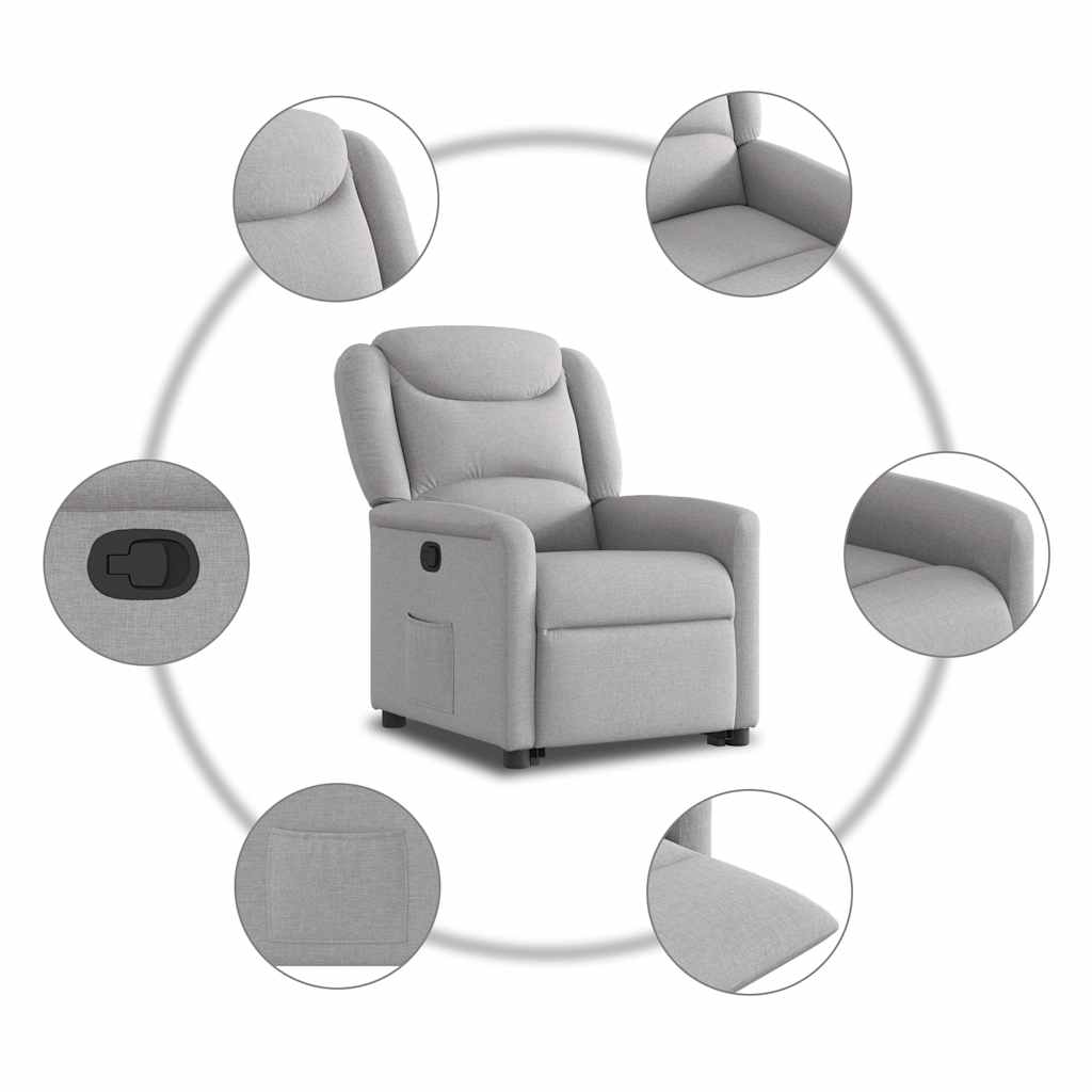 vidaXL Fauteuil relax avec fonction releveur Gris nuage Tissu