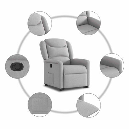 vidaXL Fauteuil relax avec fonction releveur Gris nuage Tissu