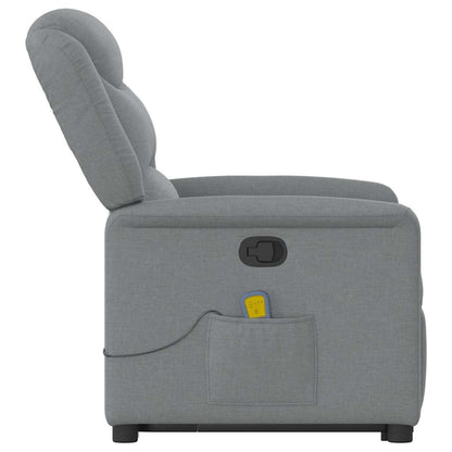 vidaXL Massagesessel mit Aufstehhilfe Hellgrau Stoff