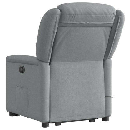 vidaXL Massagesessel mit Aufstehhilfe Hellgrau Stoff