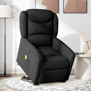 vidaXL Fauteuil de massage inclinable et releveur en tissu noir