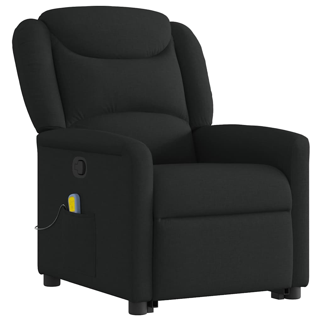 vidaXL Fauteuil de massage inclinable et releveur en tissu noir