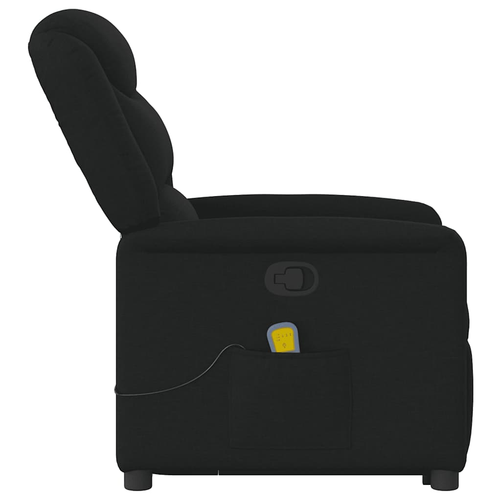 vidaXL Fauteuil de massage inclinable et releveur en tissu noir