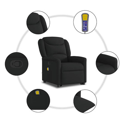 vidaXL Fauteuil de massage inclinable et releveur en tissu noir