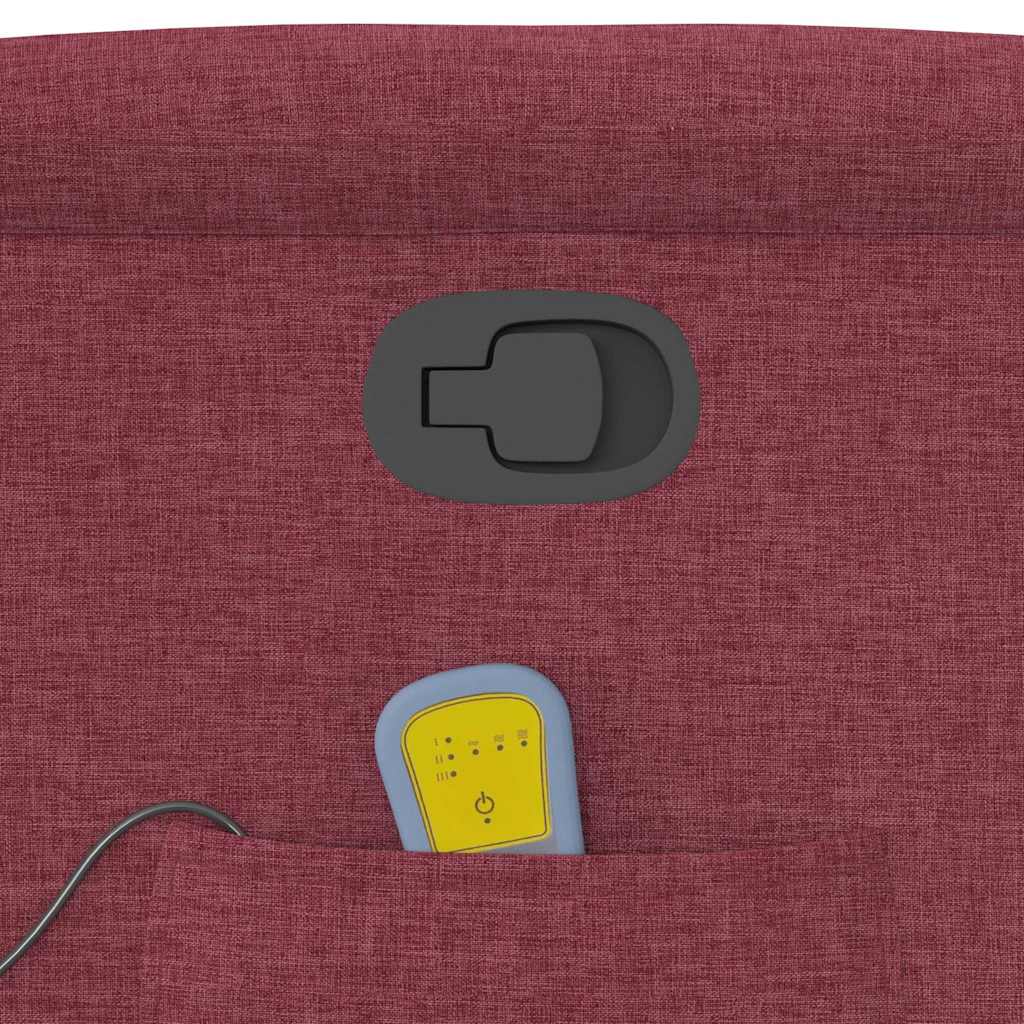vidaXL Fauteuil de massage inclinable avec fonction de levage en tissu bordeaux