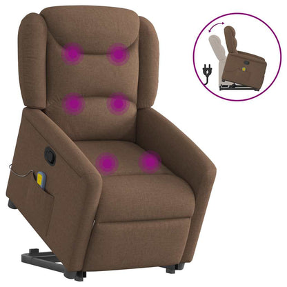 vidaXL Fauteuil de massage releveur tissu marron
