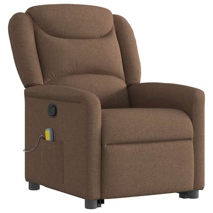 vidaXL Fauteuil de massage releveur tissu marron