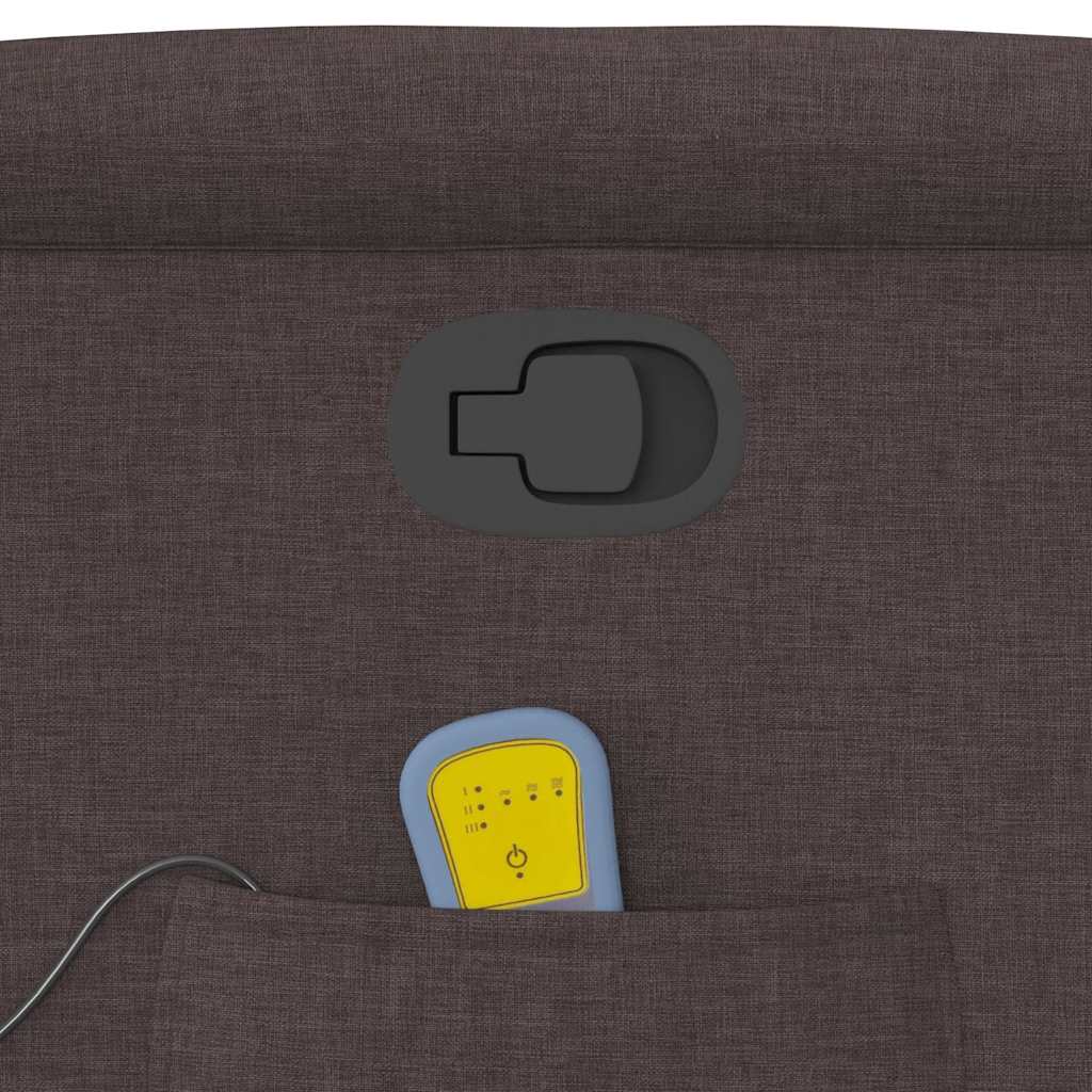 vidaXL Fauteuil de massage releveur marron foncé tissu