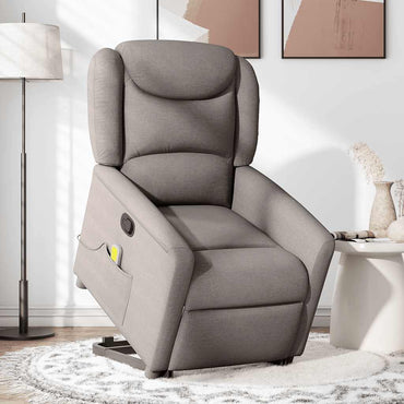 Fauteuil de massage releveur taupe en tissu vidaXL