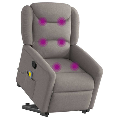 Fauteuil de massage releveur taupe en tissu vidaXL