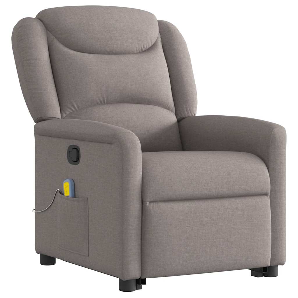 Fauteuil de massage releveur taupe en tissu vidaXL