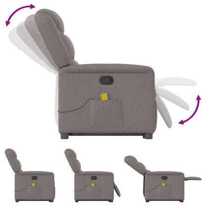 Fauteuil de massage releveur taupe en tissu vidaXL