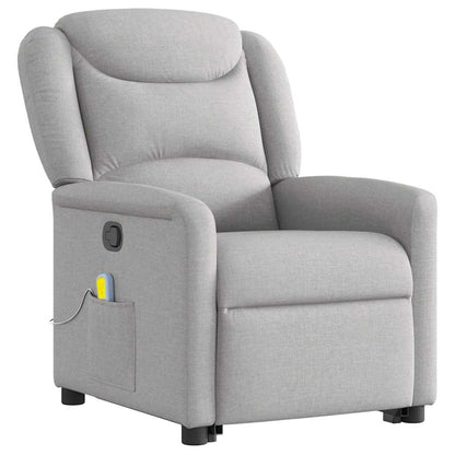 vidaXL Massagesessel mit Aufstehhilfe Wolkengrau Stoff