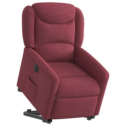 vidaXL Fauteuil releveur électrique rouge bordeaux en tissu
