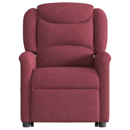 vidaXL Fauteuil releveur électrique rouge bordeaux en tissu