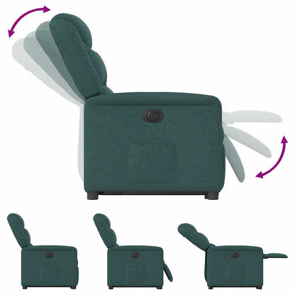 vidaXL Relaxsessel mit Aufstehhilfe Elektrisch Dunkelgrün Stoff
