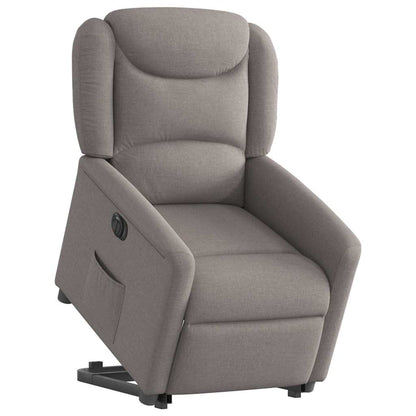 vidaXL Relaxsessel mit Aufstehhilfe Elektrisch Taupe Stoff