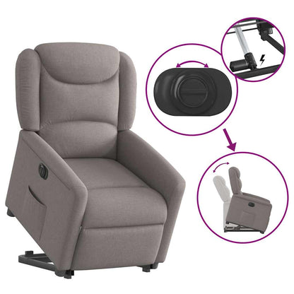 vidaXL Relaxsessel mit Aufstehhilfe Elektrisch Taupe Stoff