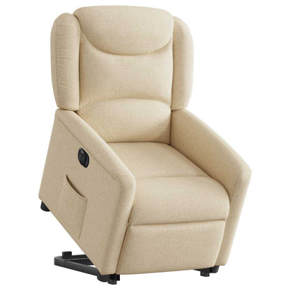 vidaXL Relaxsessel mit Aufstehhilfe Elektrisch Creme Stoff