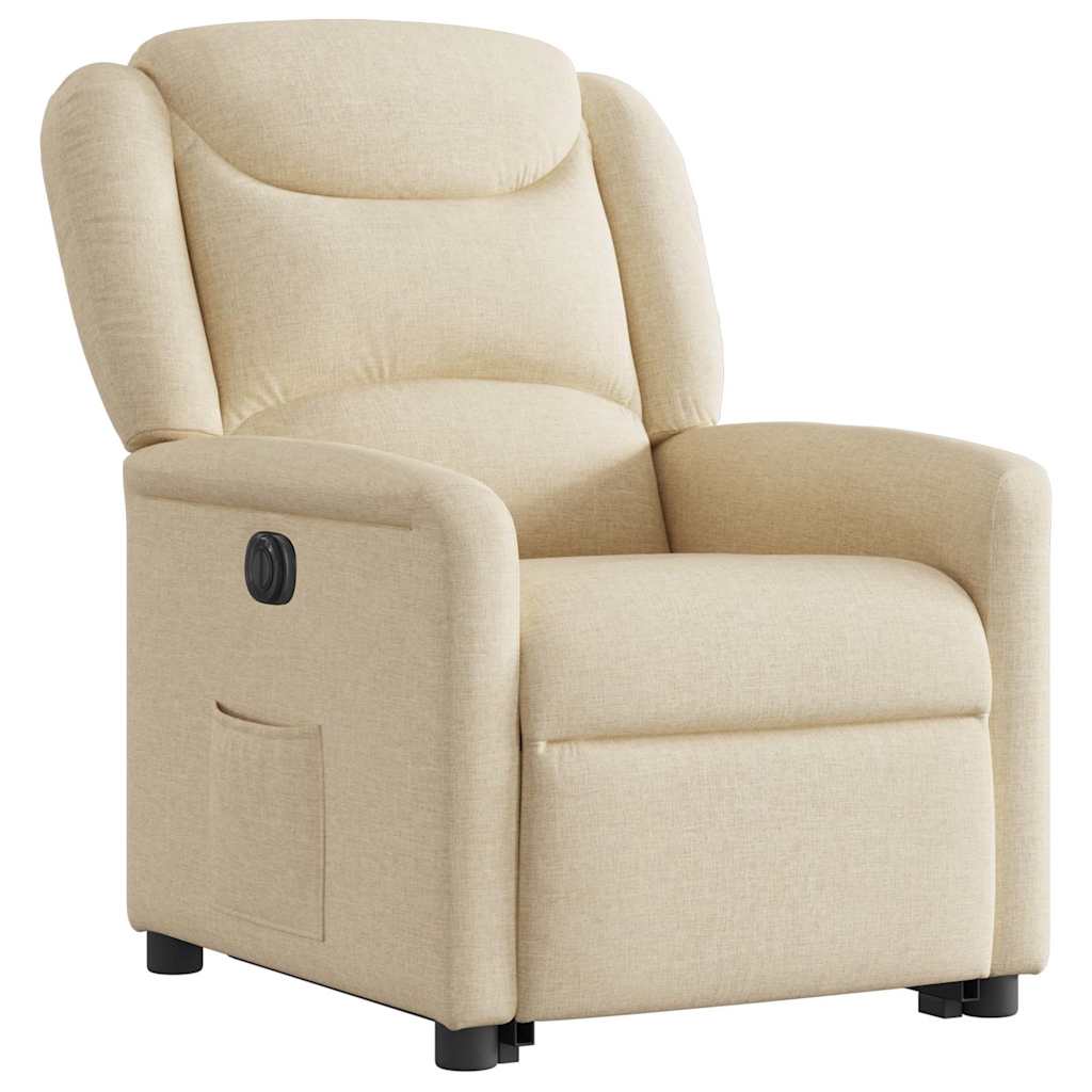 vidaXL Relaxsessel mit Aufstehhilfe Elektrisch Creme Stoff