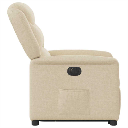 vidaXL Relaxsessel mit Aufstehhilfe Elektrisch Creme Stoff