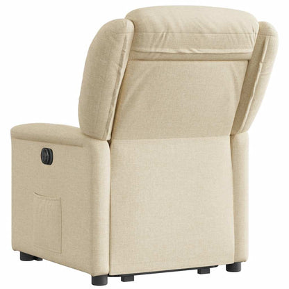 vidaXL Relaxsessel mit Aufstehhilfe Elektrisch Creme Stoff