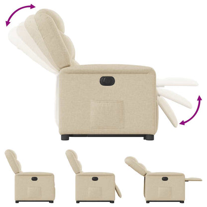 vidaXL Relaxsessel mit Aufstehhilfe Elektrisch Creme Stoff