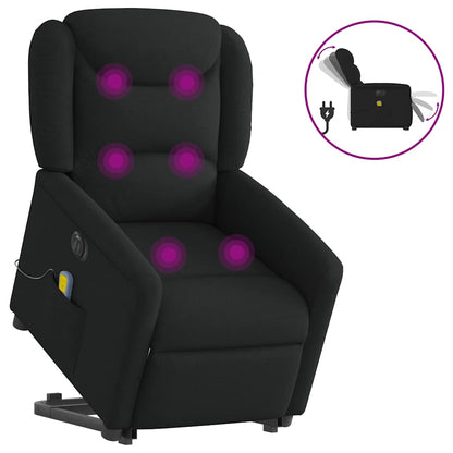 vidaXL Elektrischer Massagesessel mit Aufstehhilfe Schwarz Stoff
