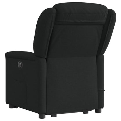 vidaXL Elektrischer Massagesessel mit Aufstehhilfe Schwarz Stoff