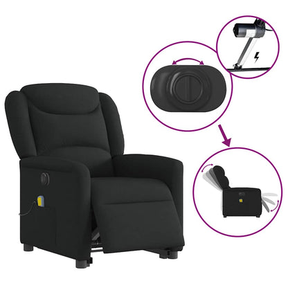 vidaXL Elektrischer Massagesessel mit Aufstehhilfe Schwarz Stoff